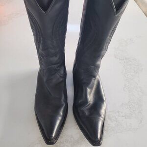 Men's Jornada Black Leather Western Cowboy Pointed Toe Boots  sz. US 9/Mex. 27.5
